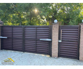Забор жалюзи матовый коричневого цвета RAL-8017